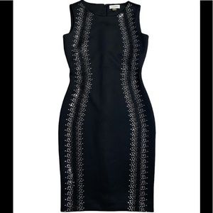 Calvin Klein Black Rhinestone Sheath Dress Size 2